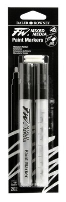 Marker, Fillable, Daler Rowney 2-4mm Round, 2 pens plus 2 extra nibs