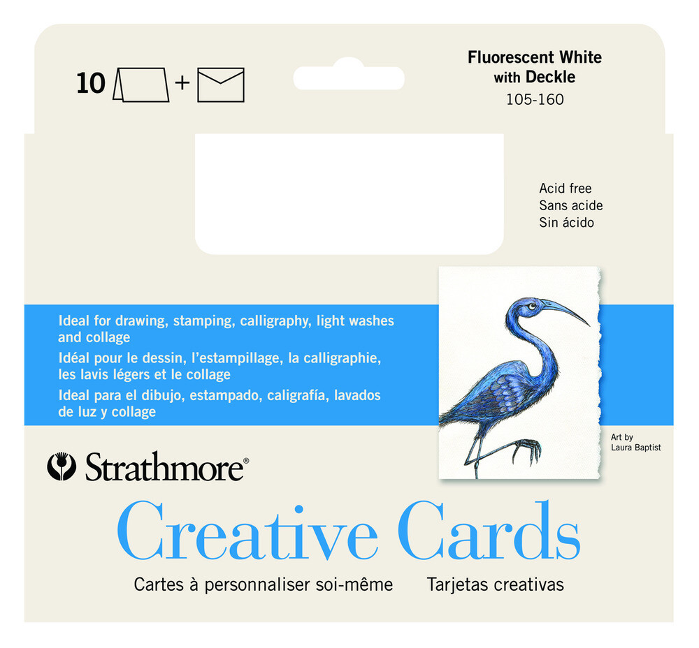Cards and Envelopes, Blank White, Creative Cards, 5" x 6 7/8", 10 Pack