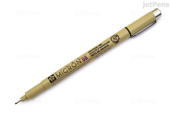 Pen, Pigma Micron 08 Black, 0.50 mm, Single