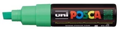 Paint Marker, Broad Chisel Fluorescent Green, 8mm, PC-8K