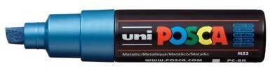Paint Marker, Broad Chisel Metallic Blue, 8mm, PC-8K