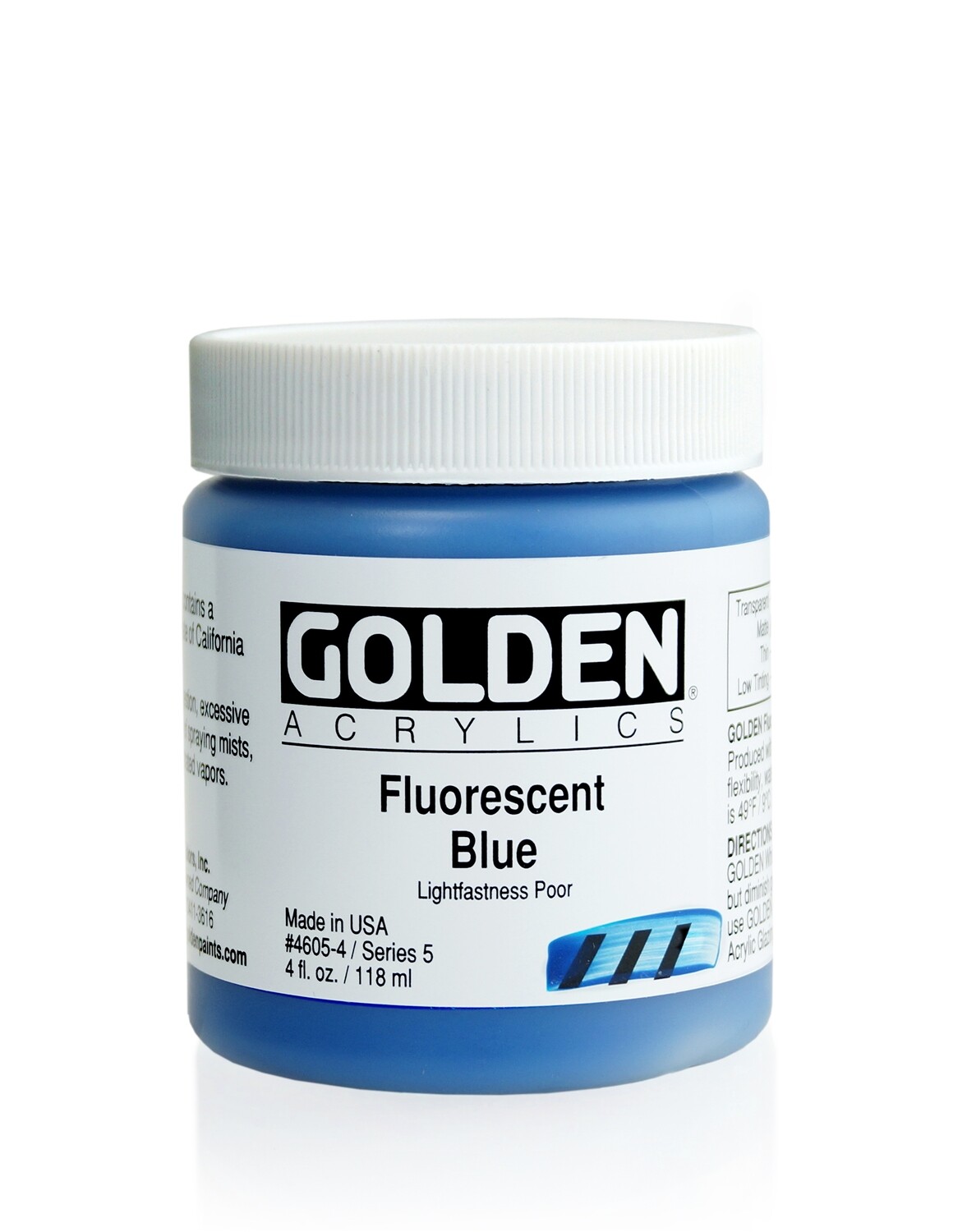 Paint, Acrylic Flourescent Blue S5, 4 Oz, Golden