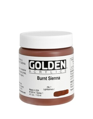 Paint, Acrylic Burnt Sienna S1, 4 Oz, Golden