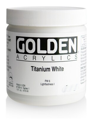 Paint, Acrylic Titanium White S1, 16 Oz, Golden