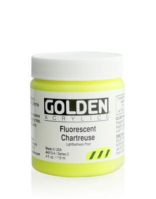 Paint, Acrylic Fluorescent Chartreuse S5, 4 Oz, Golden