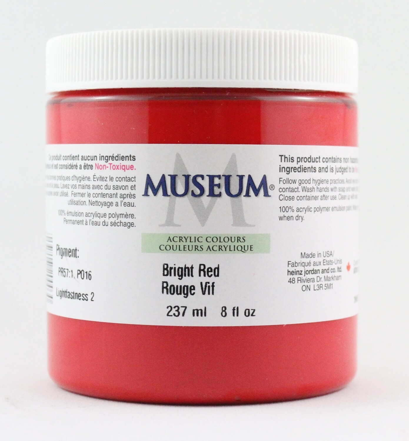 Paint, Acrylic Bright Red, 8 Oz, Museum