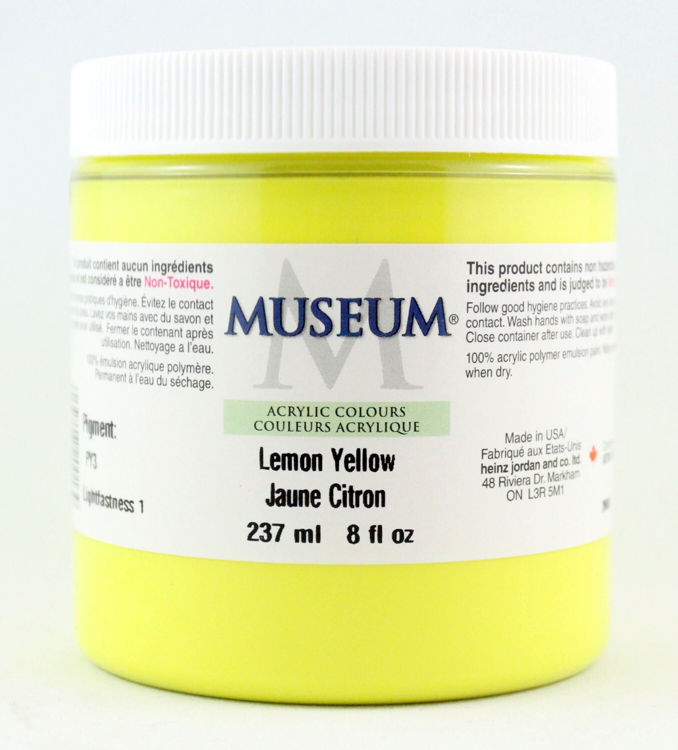 Paint, Acrylic Lemon Yellow, 8 Oz, Museum