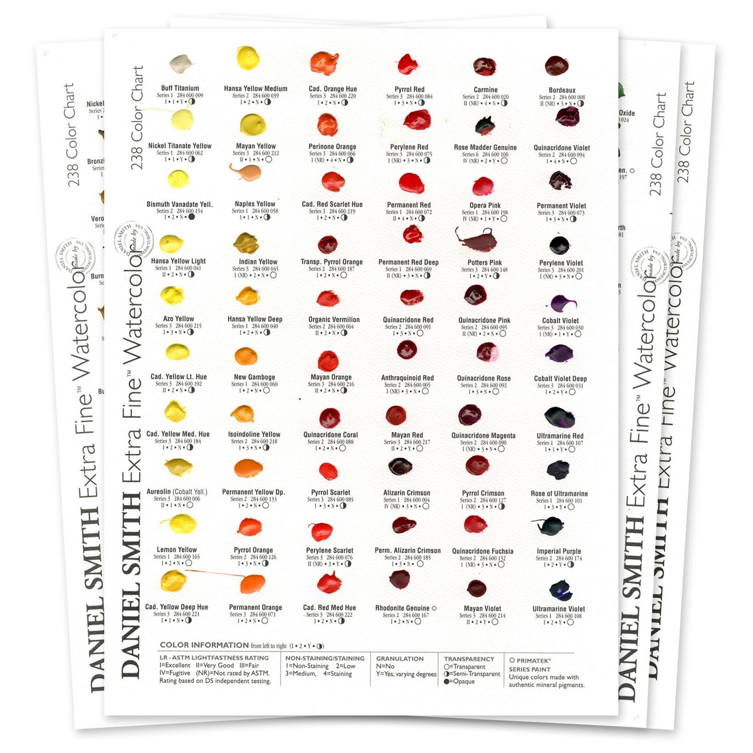 Paint Dot Card, 238 Extra Fine Colours Daniel Smith Watercolour