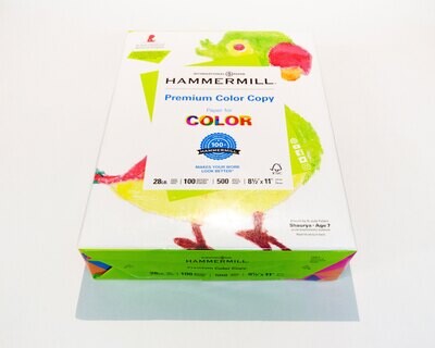 Paper, 28lb, Letter White for Coloured Printing, 500 Pack, Hammermill