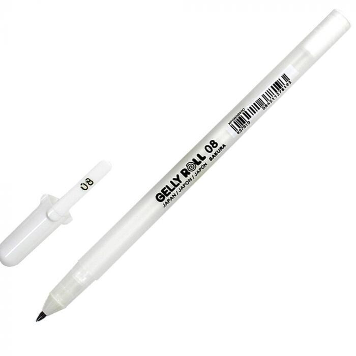 Pen, Gelly Roll 08, White, Medium