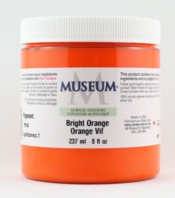 Paint, Acrylic Bright Orange, 8 Oz, Museum