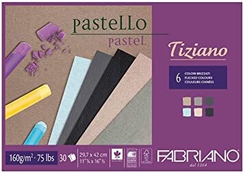 Pastel Paper, 75 lb, 8.25"x 11.75" 30 Sheets, Assorted Dark Colours