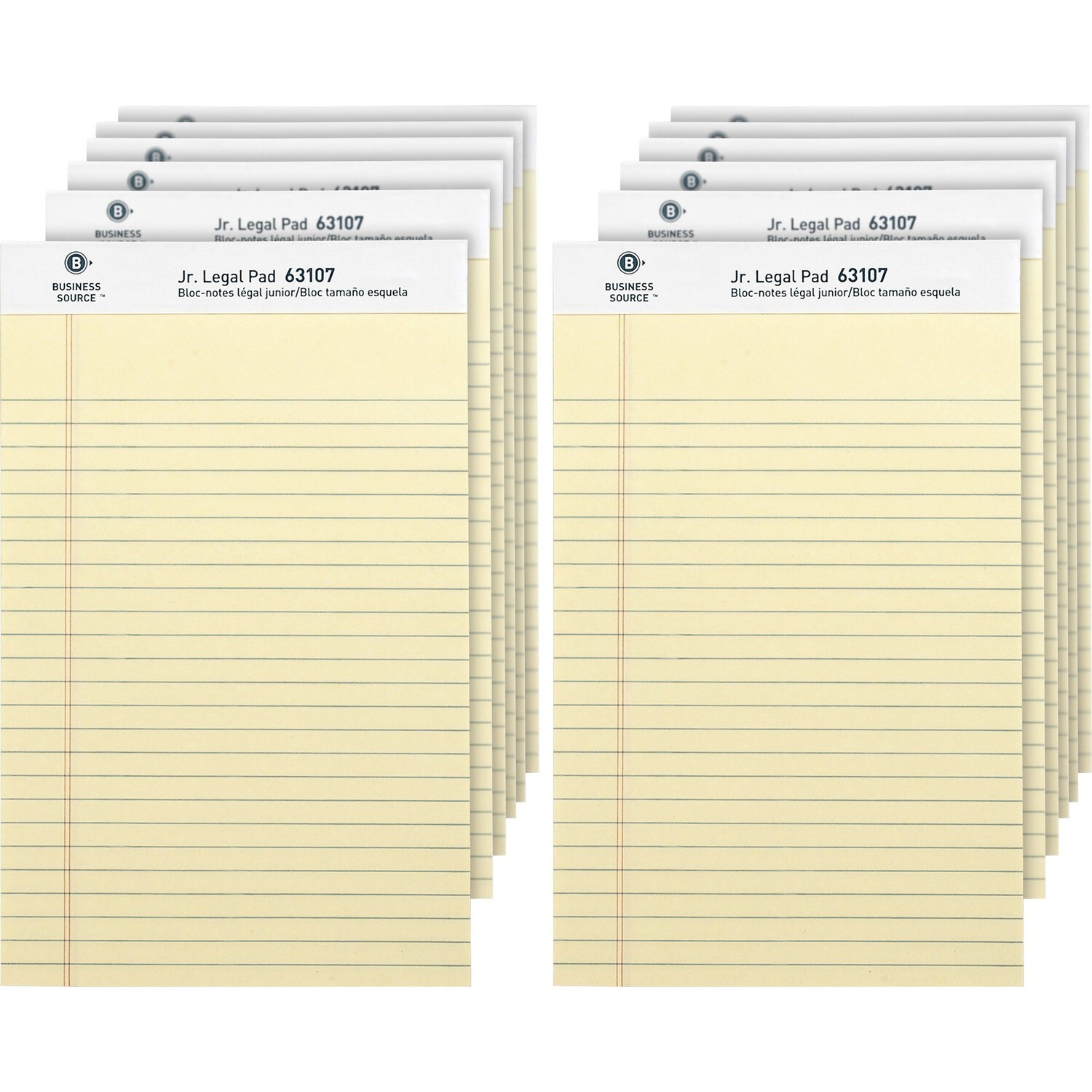 Paper Pad, Jr. Legal Ruled 5" x 8", 12 Pack, Canary