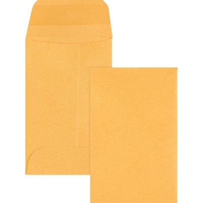 Envelope, Coin #1, 24 lb 2.25" x 3.5", 500 Box, Golden Kraft