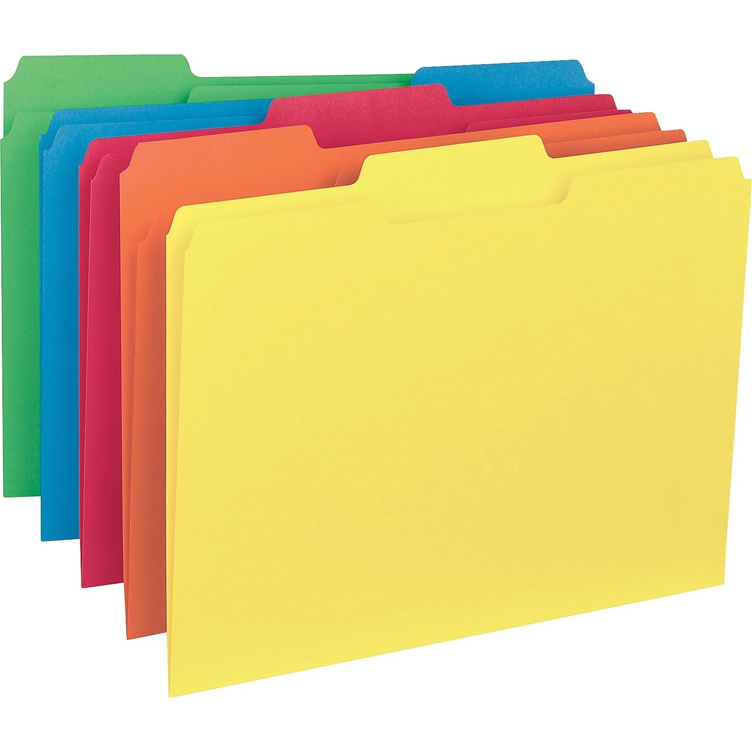 File Folder, Letter Assorted Colours, 1/3 Cut, 100 Pack, Business Source