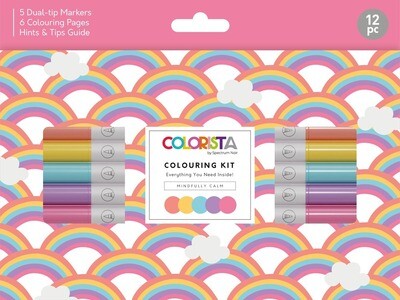 Colouring Kit, Mindfully Calm 5 Markers, 6 Colouring Pages