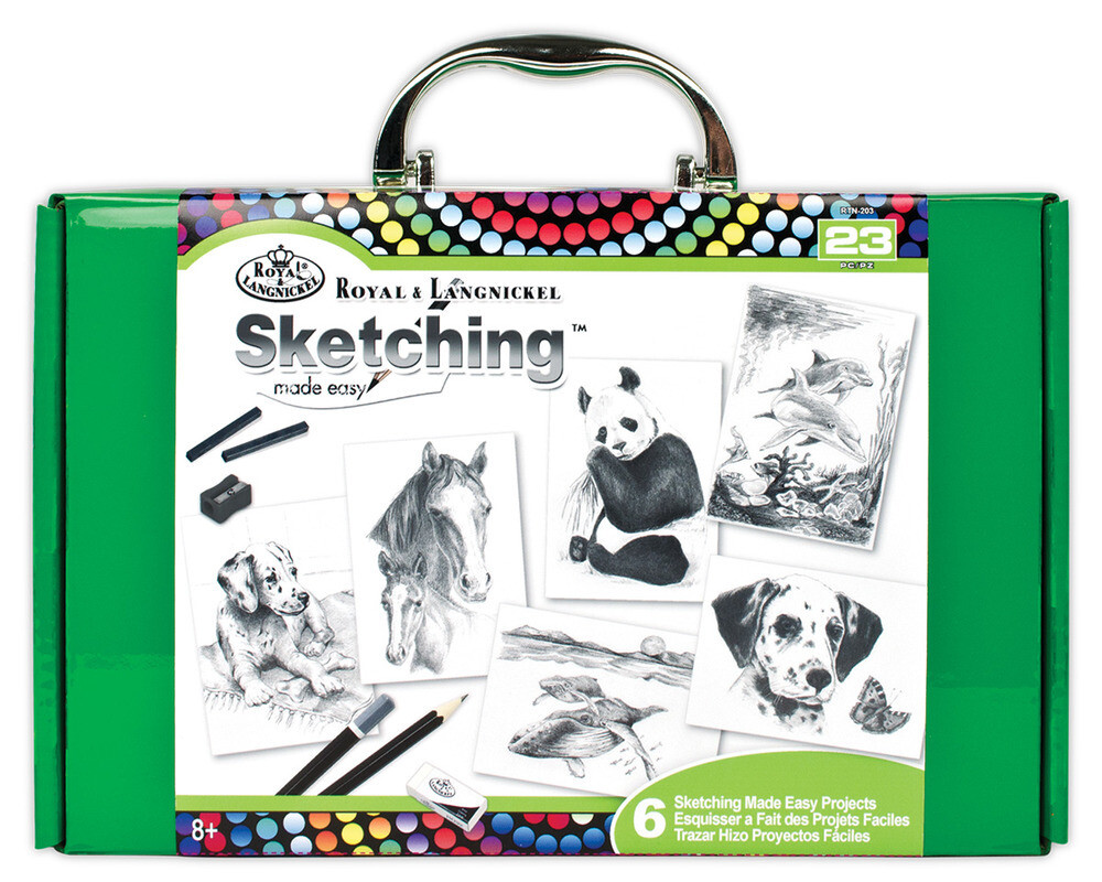 ArtKit, Made Easy, Sketching 6 Projects, 23 Peices, Green box
