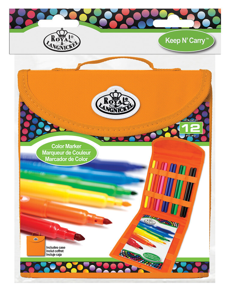 Keep N Carry, Colour Marker 12 Peices, Orange Case, Royal LangNickel