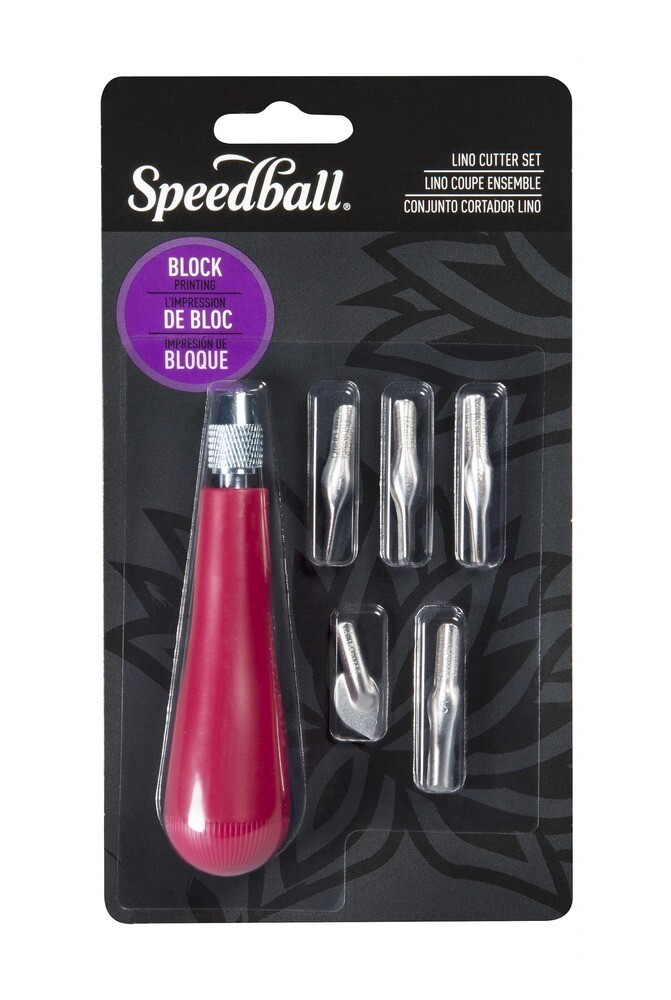 Lino Cutter Kit, Speedball 1 Handle with 5 assorted blades
