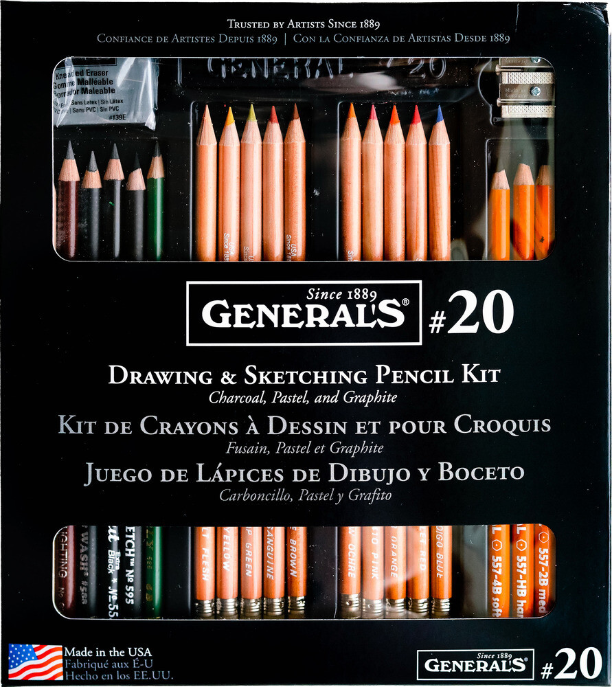 Art Kit, Drawing & Sketching Pencil, Charcoal, Pastel, & Graphite, Generals#20