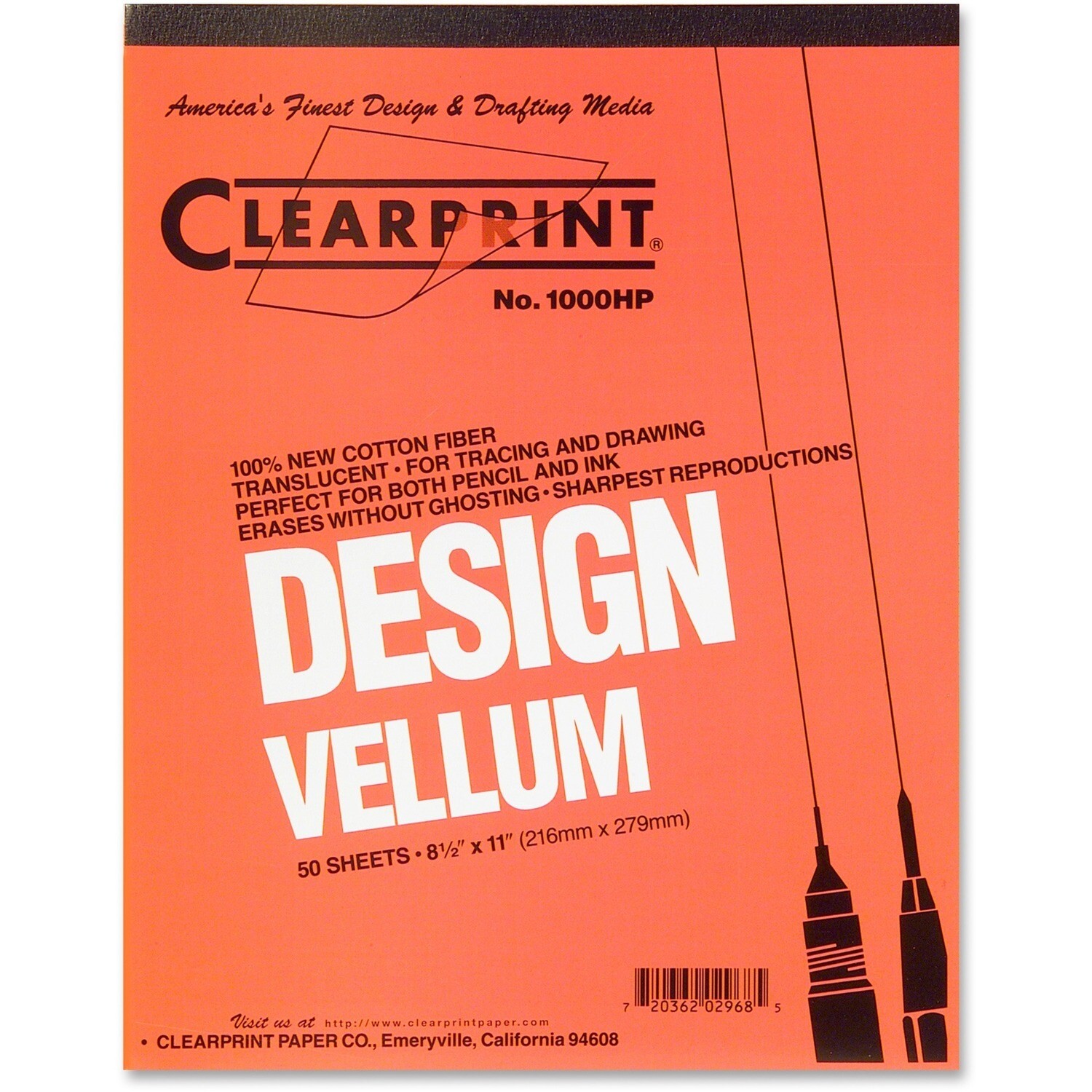 Paper, Vellum 8.5" x 11", 50 Sheets, Clear Print