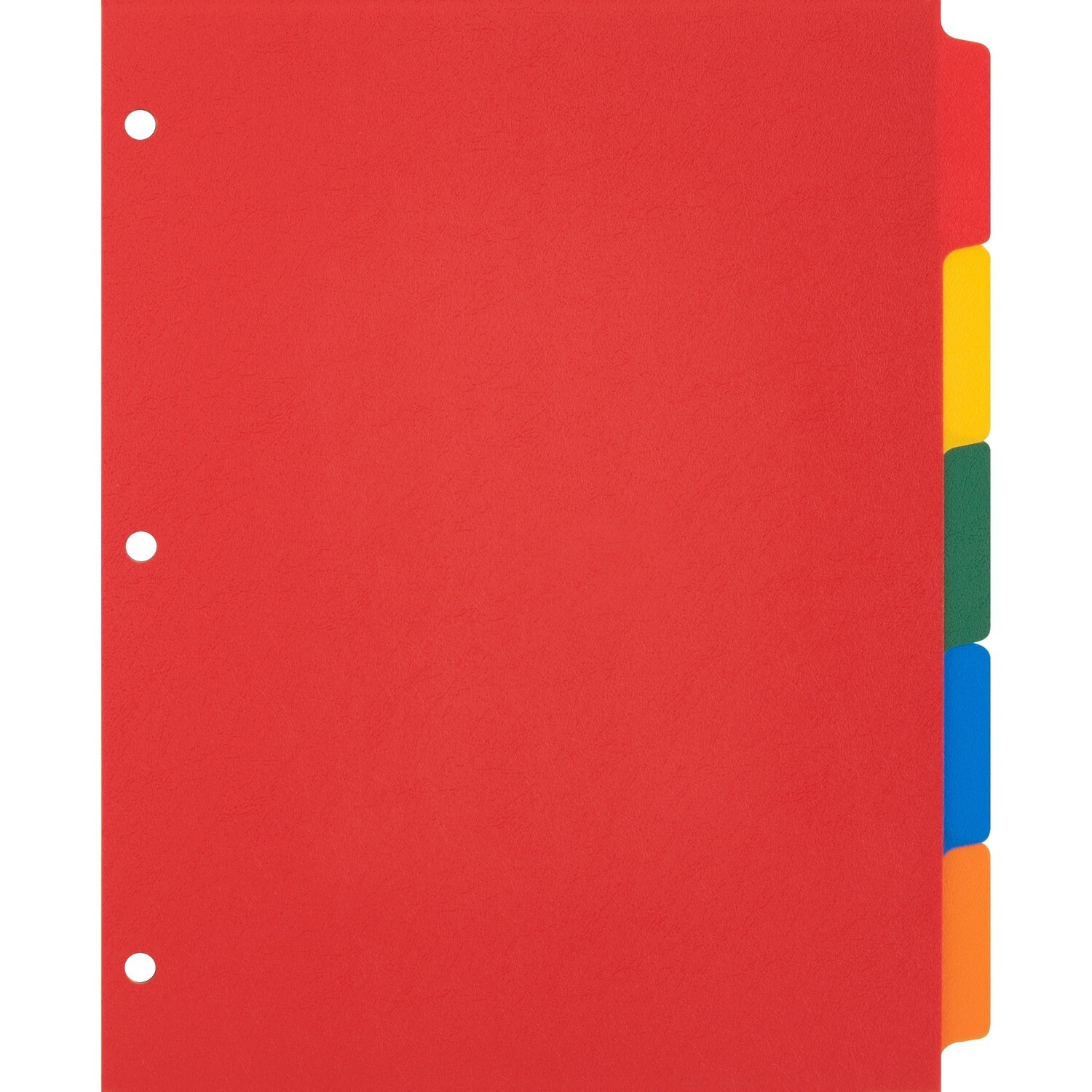 Index Divider, Poly, Non-Insertable Tabs 5 Tab, Letter, Assorted Colour