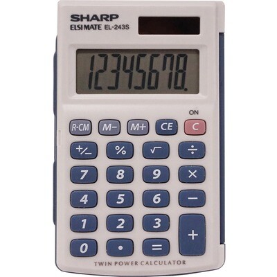 Calculator, Handheld 8 Digit, EL-243SB