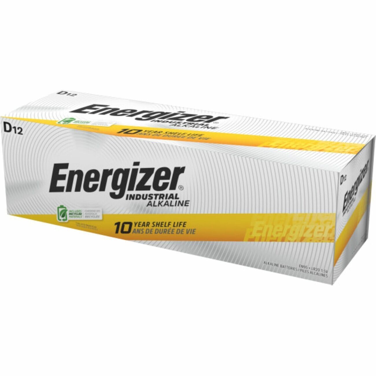Battery, D 12 Pack, Industrial Energizer