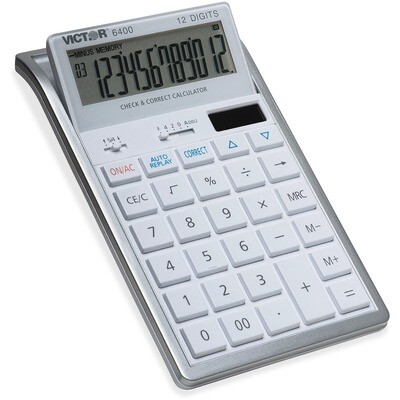 Calculator, Desktop, Victor 12 Digit, Tilt Display, Silver
