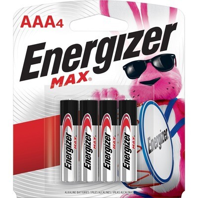 Battery, AAA Max 4 Pack, Energizer Max