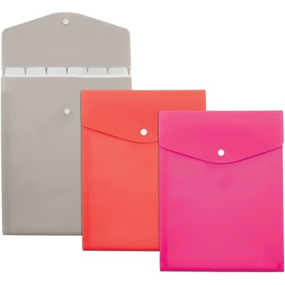 File Holder, Letter 7 Pocket, Vertical, Assorted Colours, Tops