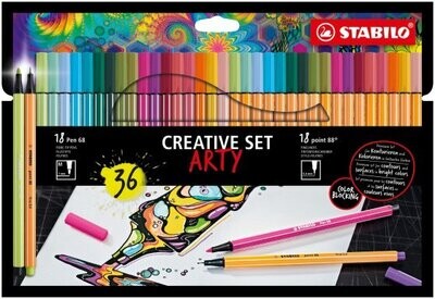 Markers and Coloured Pencils Arty Creative Set, 36 Pack