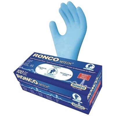 Gloves, Examination, Nitech, Ronco Medium, 100 Box, Latex/Powder Free