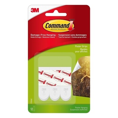 Poster Strips, Command Strips 12 Pack, 3M