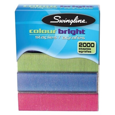 Staples, Standard Assorted Colours, 2000 Box, Swingline