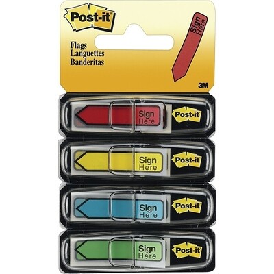 Flags, "Sign Here" 4 Colours, 120 Pack, Post-It