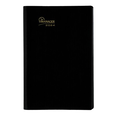 Planner, Weekly, Twin Wire, Timanager 5-7/8" x 9-1/16", Black, with Address Book