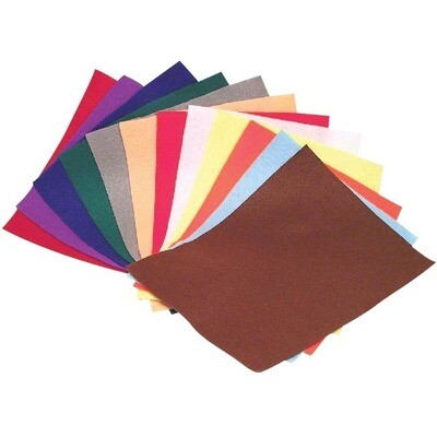 Felt Sheets, Assorted Colours 9" x 12", 10 Pack