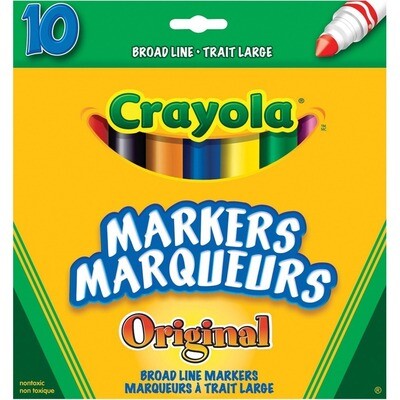 Markers, Broad Tip, Crayola Classic Colours, 10 Pack