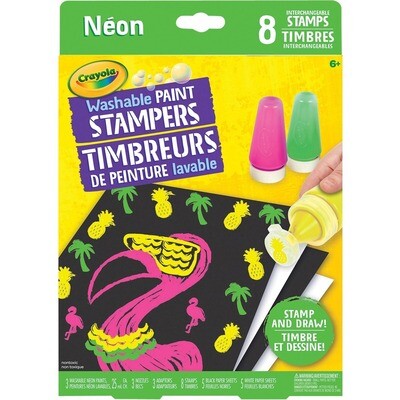 Paint Stampers, Washable, Crayola 3 Neon Paints, 8 Different Stamps