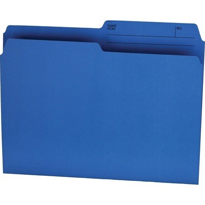 File Folder, Letter, 1/2 Cut Tab Blue, 100 Box, Reversible, Offix