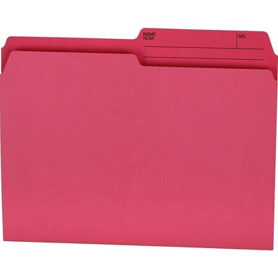 File Folder, Letter, 1/2 Cut Tab Pink, 100 Box, Reversible, Offix