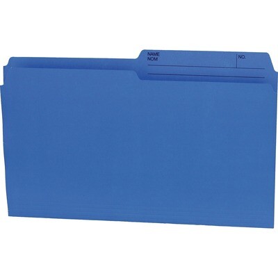 File Folder, Legal, 1/2 Cut Tab Blue, 100 Box, Reversible, Offix