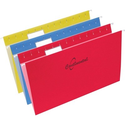 File Folder, Hanging, Legal Legal, Assorted Colours, 25 Pack, Basics