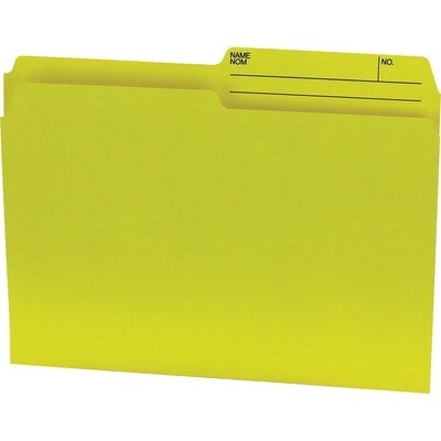 File Folder, Letter, 1/2 Cut Tab Yellow, 100 Box, Reversible, Offix
