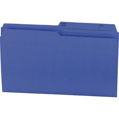 File Folder, Legal, 1/2 Cut Tab Navy, 100 Box, Reversible, Offix