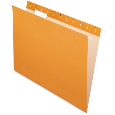 Hanging Folder, Letter, Pendaflex Orange, 25 Box, 1/5 Tab Cut, Recycled