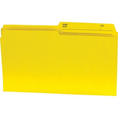 File Folder, Legal, 1/2 Cut Tab Yellow, 100 Box, Reversible, Offix