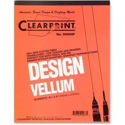 Paper, Vellum 8.5" x 11", Singles, Clear Print