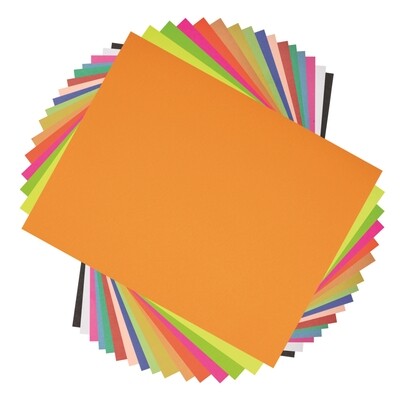 Poster Board, 4 Ply Bristol 22" x 28", Assorted Colours, Singles